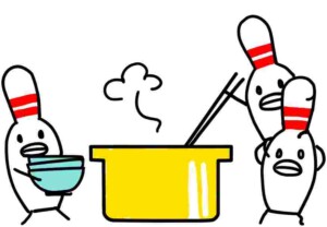 小学生から幼児の学習プリント無料の子供プログラミング教材「一般化」麺をゆでるピンたち